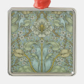 William Morris Spring Thicket Classic Muster Silbernes Ornament (Vorne)