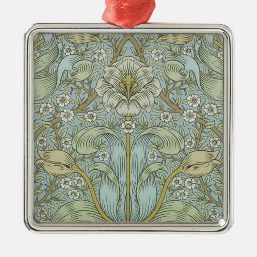 William Morris Spring Thicket Classic Muster Silbernes Ornament (Vorne)
