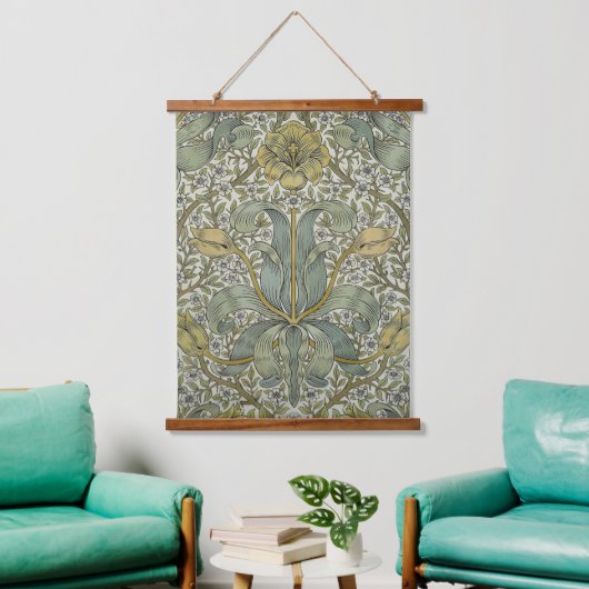 William Morris Spring Thicket Classic Muster Wandteppich Mit Holzrahmen (Wohnzimmer)