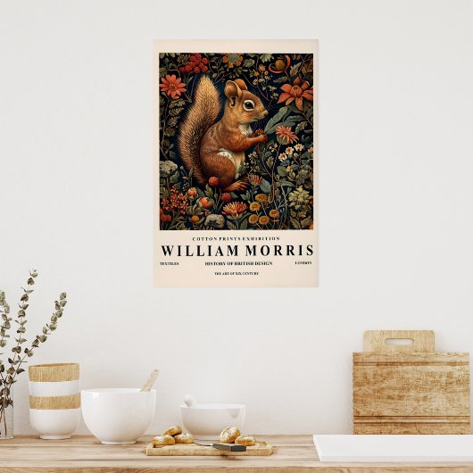 William Morris Squirrel Print Botanical Poster (Küche)