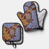 William Morris St James Acanthus Wallpaper Ofenhandschuh & Topflappen-Set (Vorderseite/Rückseite)
