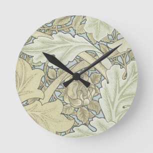 William Morris St James Acanthus Wallpaper Runde Wanduhr