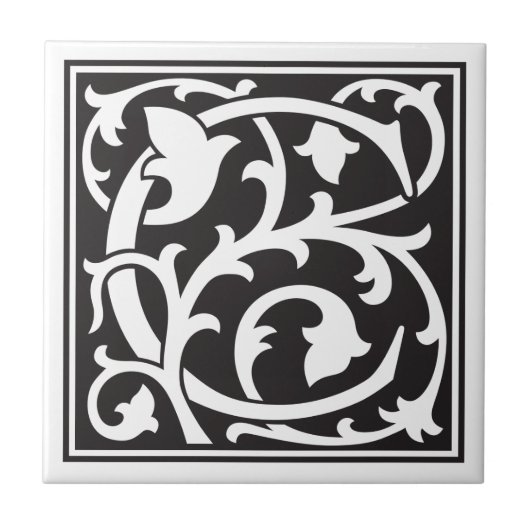 William Morris Stil Anfangsbuchstabe C Fliese (Vorderseite)