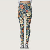 William-Morris-Stil Blumen-Akanthus-Muster Leggings (Vorderseite)