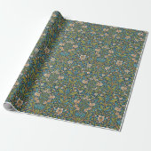 William-Morris-Stil-Blumenmuster Geschenkpapier (Ungerollt)
