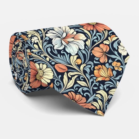 William Morris Stil Blumenrankenmuster mit Akanthu Krawatte (Gerollt)