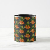William Morris Stil Botanische Blume Schwarz Tasse (Zentrum)