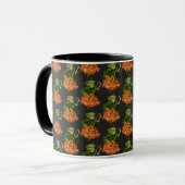 William Morris Stil Botanische Blume Schwarz Tasse (Vorderseite Links)