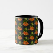 William Morris Stil Botanische Blume Schwarz Tasse (VorderseiteRechts)