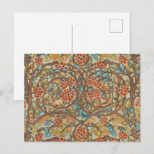William Morris Stil Cottagecore Eichhörnchen Blume Postkarte