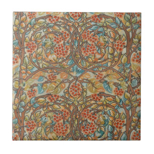 William Morris Stil Cottagecore Eichhörnchen Flora Fliese