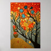 William Morris Stil dekoriert Bäume und Blume Poster (Vorne)