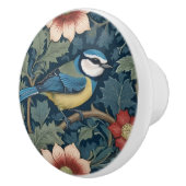 William Morris Stil Direkt gegenüber Bird Blue Tit Keramikknauf (Rechts)