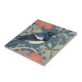 William Morris Stil Direkt gegenüber Magpie Bird Fliese (Seite)