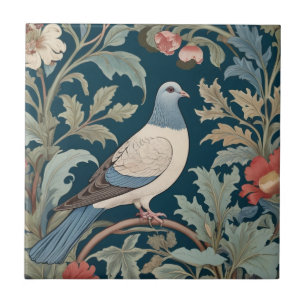 William Morris Stil Direkt gegenüber Pigeon Bird Fliese