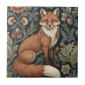 William Morris Stil Floral Right Facing Fox Fliese (Vorderseite)