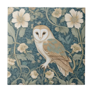 William Morris Stil Links Aquamarin Cream Barn Owl Fliese