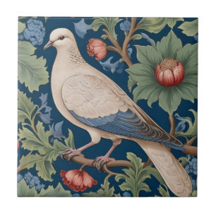 William Morris Stil Links gegenüber Dove Bird Fliese