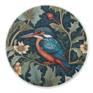 William Morris Stil Links gegenüber Kingfisher Bir Keramikknauf