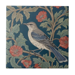 William Morris Stil Links gegenüber Mockingbird Bi Fliese