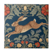 William Morris Stil Links gegenüber Running Hare Fliese (Vorderseite)