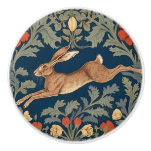 William Morris Stil Links gegenüber Running Hare Keramikknauf