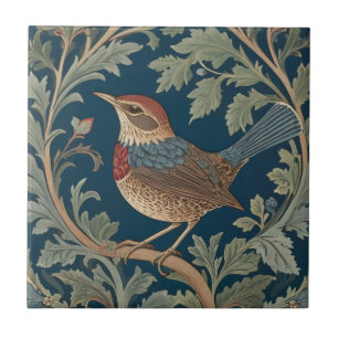 William Morris Stil Links gegenüber Wren Bird Fliese
