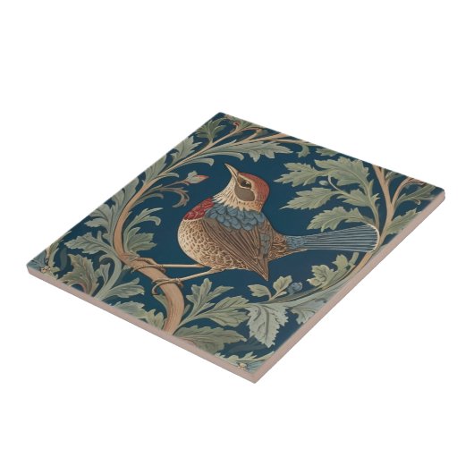 William Morris Stil Links gegenüber Wren Bird Fliese (Seite)