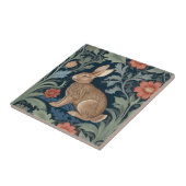 William Morris-Stil Rabbit Links gegenüber Floral Fliese (Seite)