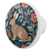 William Morris-Stil Rabbit Links gegenüber Floral Keramikknauf (Rechts)