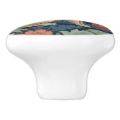 William Morris Stil Rabbit Right Facing Floral Keramikknauf (Seitenansicht)