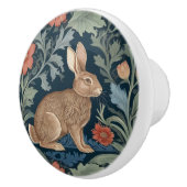 William Morris Stil Rabbit Right Facing Floral Keramikknauf (Rechts)
