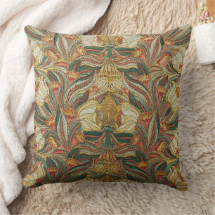 William Morris Stil Rosa Grün Botanisch Kissen