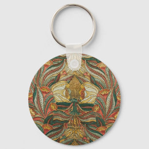 William Morris Stil Rosa Grüne Botanik Schlüsselanhänger