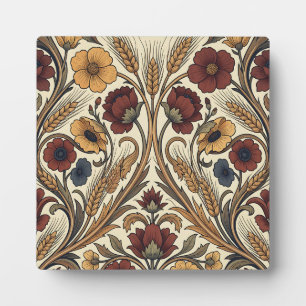 William Morris Stil Rot Gold Weizen Blumenmuster Fotoplatte