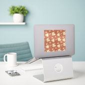 William Morris Stil Roter Lilie Blumenmuster Aufkleber (Laptop auf Schreibtisch)