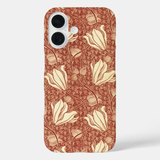 William Morris Stil Roter Lilie Blumenmuster Case-Mate iPhone Hülle (Rückseite)