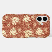 William Morris Stil Roter Lilie Blumenmuster Case-Mate iPhone Hülle (Rückseite (Horizontal))