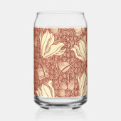 William Morris Stil Roter Lilie Blumenmuster Dosenglas (Rückseite)