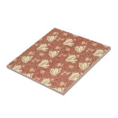 William Morris Stil Roter Lilie Blumenmuster Fliese (Seite)