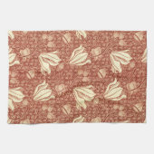 William Morris Stil Roter Lilie Blumenmuster Geschirrtuch (Horizontal)