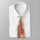 William Morris Stil Roter Lilie Blumenmuster Krawatte (Gebunden)