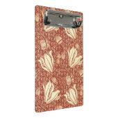 William Morris Stil Roter Lilie Blumenmuster Mini Klemmbrett (Schrägansicht)