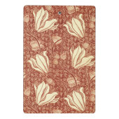 William Morris Stil Roter Lilie Blumenmuster Mini Klemmbrett (Rückseite)