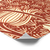 William Morris Stil Roter Lilie Blumenmuster Poster (Ecke)