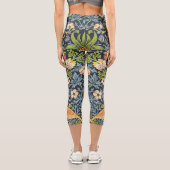 William Morris Strawberry Dieb Blumenmuster Capri Leggings (Rückseite)