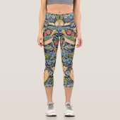 William Morris Strawberry Dieb Blumenmuster Capri Leggings (Vorderseite)