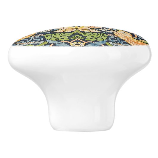 William Morris Strawberry Dieb Blumenmuster Keramikknauf (Seitenansicht)