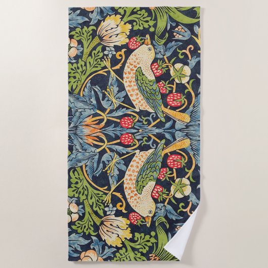 William Morris Strawberry Dieb Blumenmuster Strandtuch (Vorderseite)