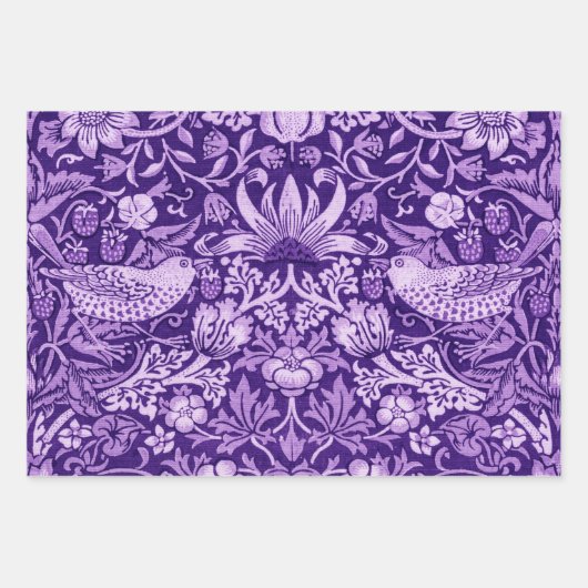 William Morris, Strawberry Dieb Monotone Geschenkpapier Set (Vorderseite)
